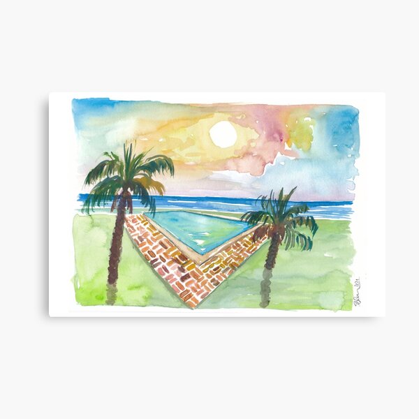 Item preview, Turquoise Cool Pool with Sunset and Seaview designed and sold by artshop77.
