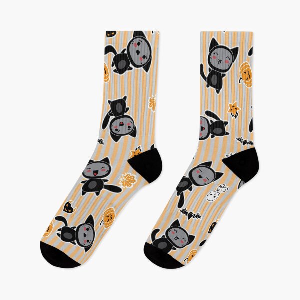 Item preview, Kawaii Halloween Creepy Cats Pattern designed and sold by TamGustam.