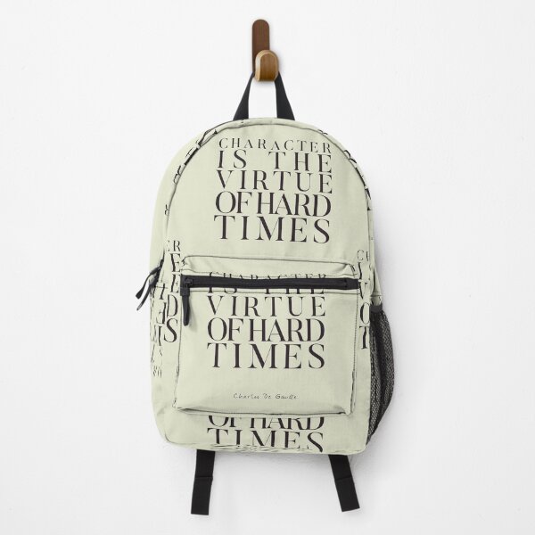 Item preview, General Charles De Gaulle quote on character, virtues, and hard times, war hero illustration designed and sold by Spallutos.