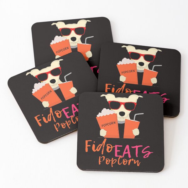 Item preview, Fido eats popcorn - funny dog designed and sold by drawing-valley.