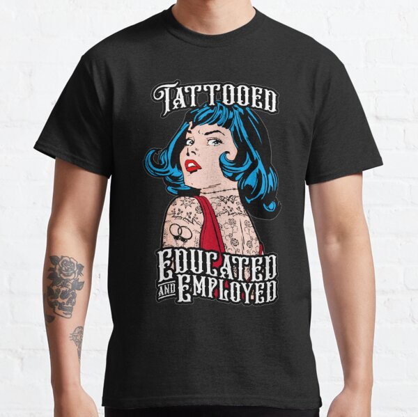  Pinup Girl T Shirt for Men - Sexy Tattoo Model Implied