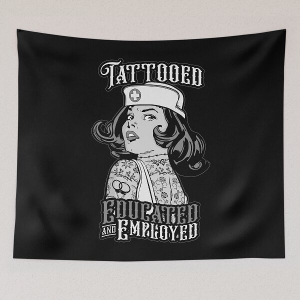 Item preview, Tattooed Nurse Educated And Employed Vintage Pop Art Girl designed and sold by GrandeDuc.