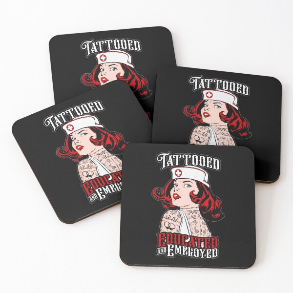 Item preview, Tattooed Nurse Educated And Employed Vintage Pop Art Girl designed and sold by GrandeDuc.