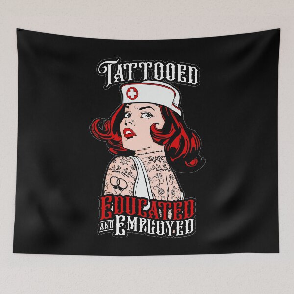 Item preview, Tattooed Nurse Educated And Employed Vintage Pop Art Girl designed and sold by GrandeDuc.