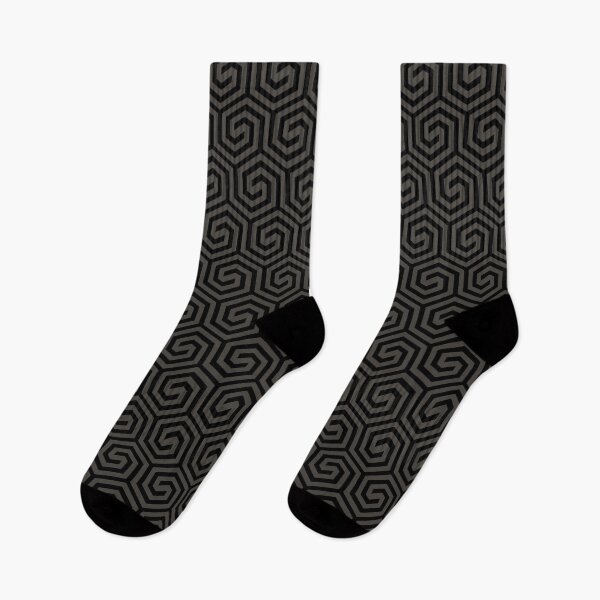 Item preview, Dark Gray and Black Spiral Tessellation Pattern Pairs HGTV 2022 Trending Color Black Fox HGSW3471 - Colour Trends - Hue - Shade designed and sold by ColorOfTheYears.