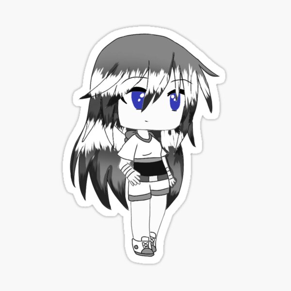 Gacha Girl - Black and White - Gacha Life Art Sticker