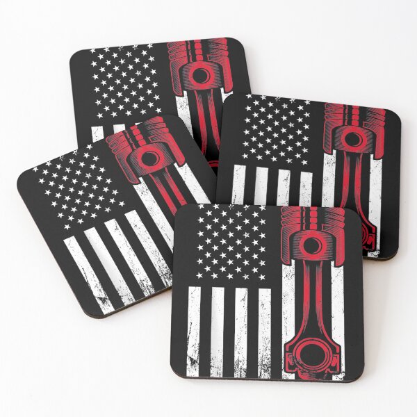 Item preview, Car Enthusiast American Flag Piston Muscle Car designed and sold by RomishiAurra.