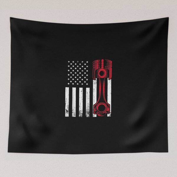 Item preview, Car Enthusiast American Flag Piston Muscle Car designed and sold by RomishiAurra.
