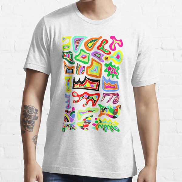 FELLING GROOVY | THE COLOUR RIOT | HAND DRAWN PSYCHEDELIC WHITE BACKGROUND Essential T-Shirt