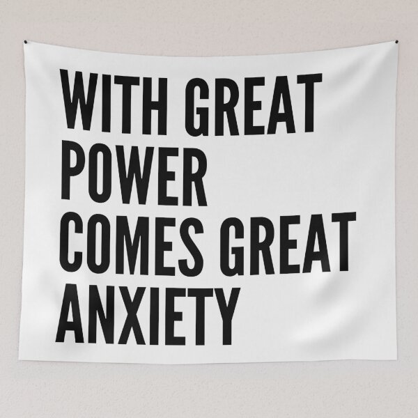 Item preview, With great power comes great ANXIETY (black) designed and sold by iwaya-bazaar.