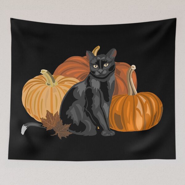 Item preview, Cat with Pumpkins - Halloween designed and sold by Paolards.