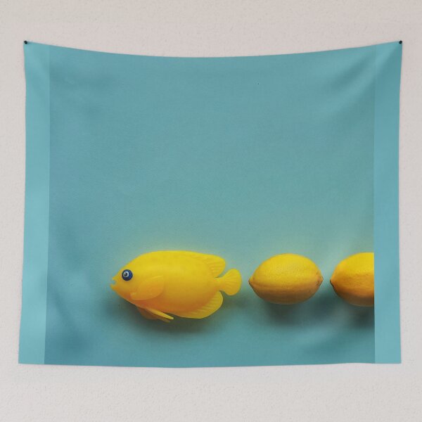 Item preview, Three yellow angel fish swimming to the left designed and sold by orangerinka.