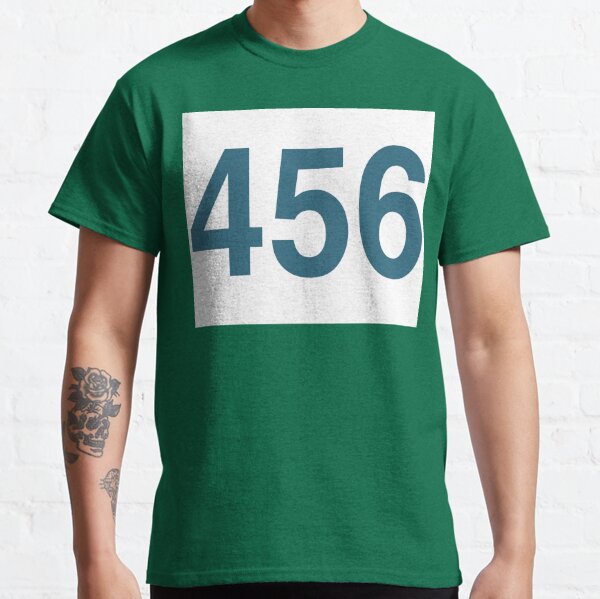 Squid Game Player Number Patch T-Shirt Inspired Logo Korean 456