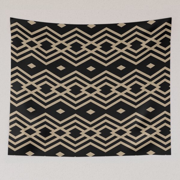 Aperçu de l'œuvre Black and Tan Minimal Stripe Diamond Pattern Pairs HGTV 2022 Trending Color Whole Wheat HGSW2186 - Colour Trends - Hue - Shade créée et vendue par ColorOfTheYears.