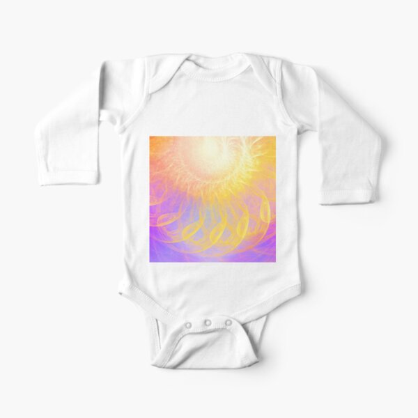 Sunny #Fractal Art Long Sleeve Baby One-Piece