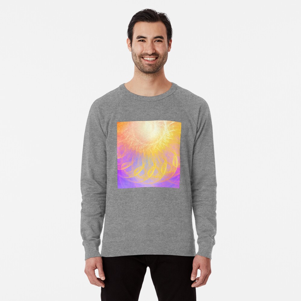 Sunny #Fractal Art Lightweight Sweatshirt