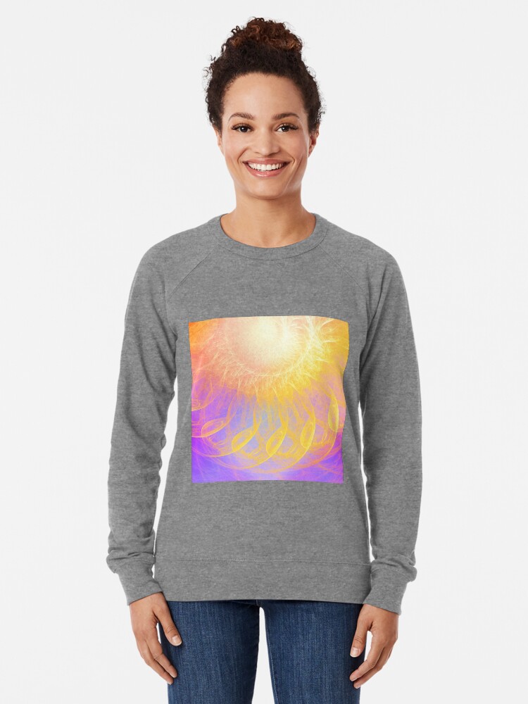 Alternate view of Sunny #Fractal Art Lightweight Sweatshirt