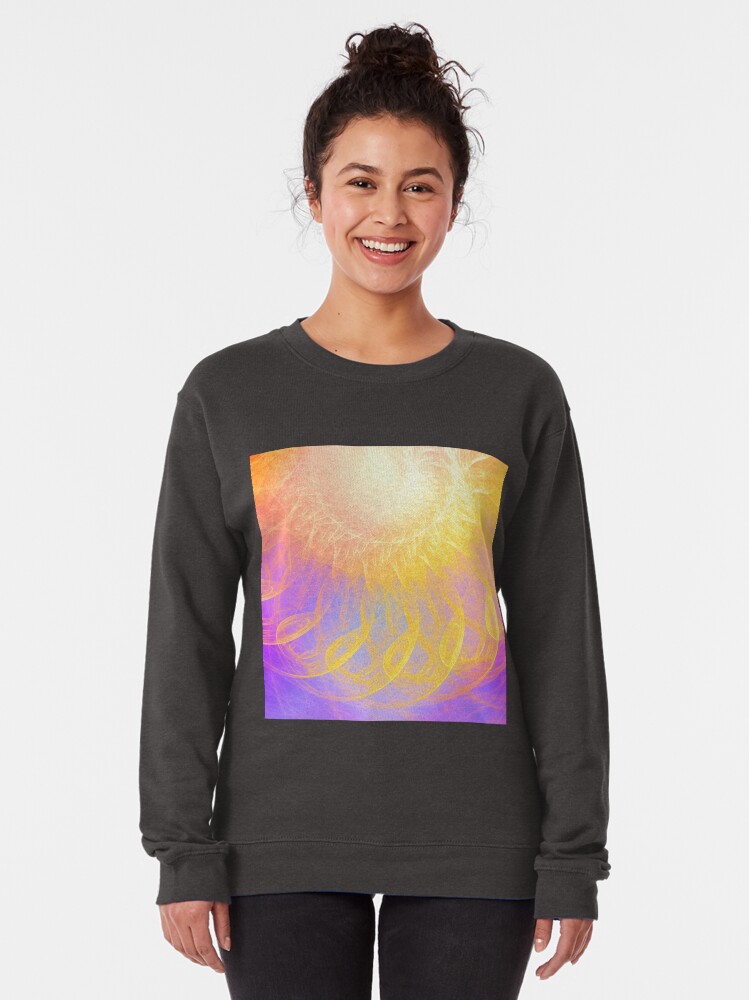 Alternate view of Sunny #Fractal Art Pullover Sweatshirt