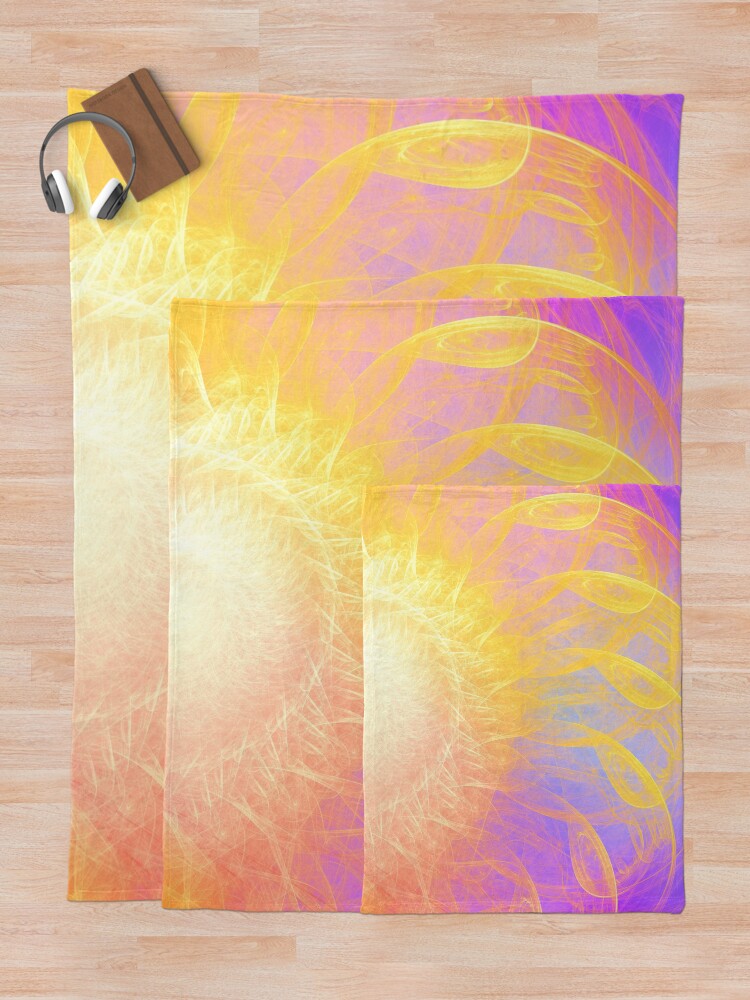 Alternate view of Sunny #Fractal Art Throw Blanket