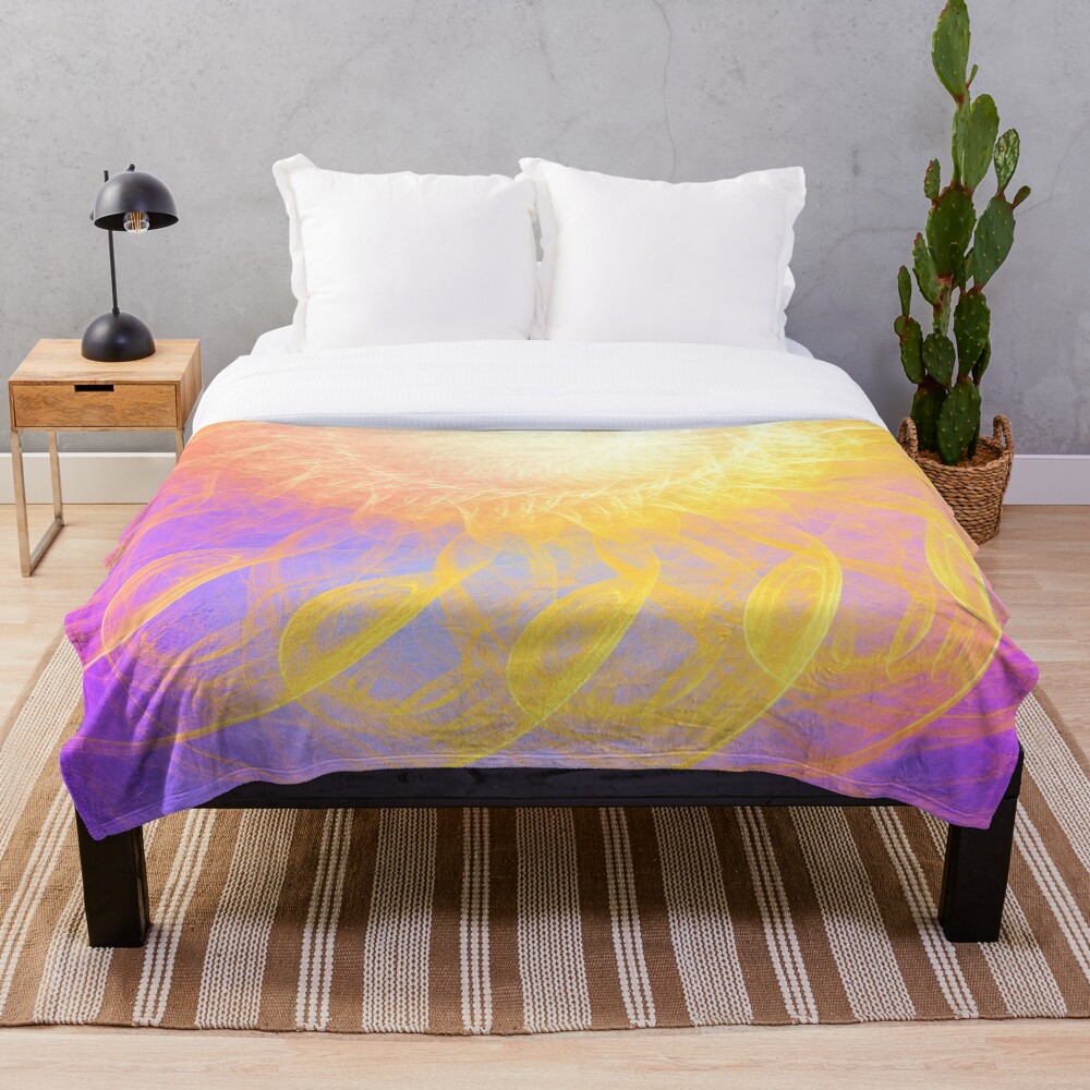 Sunny #Fractal Art Throw Blanket