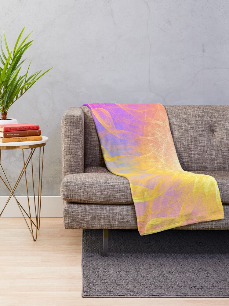 Alternate view of Sunny #Fractal Art Throw Blanket