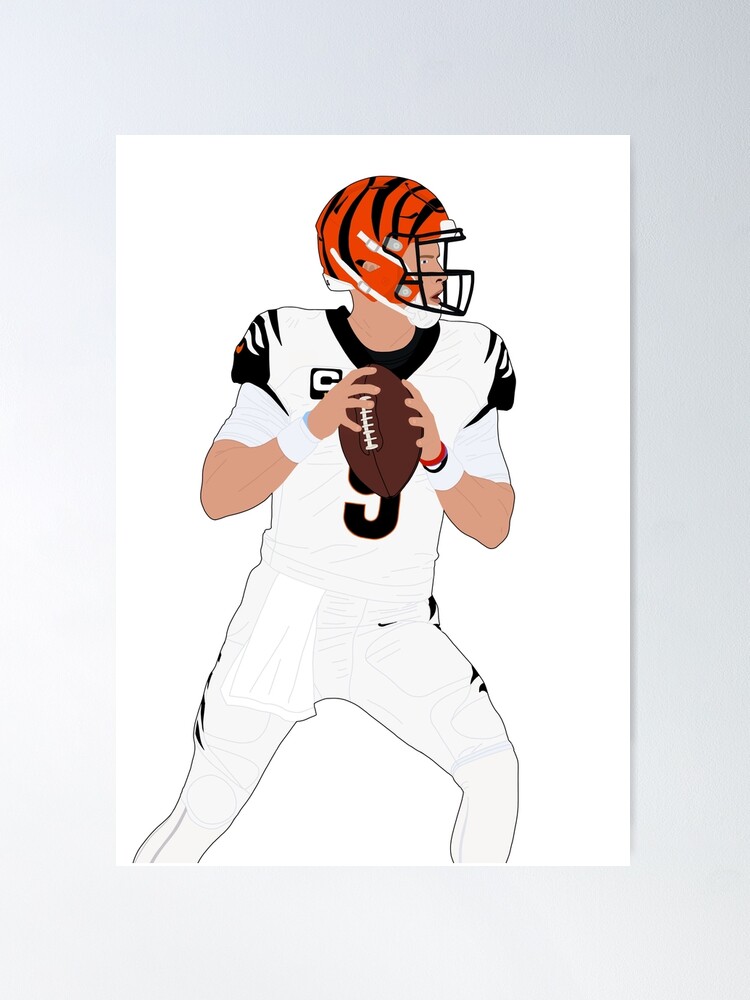 Joe Burrow Bengals White Poster for Sale by ryanclark12