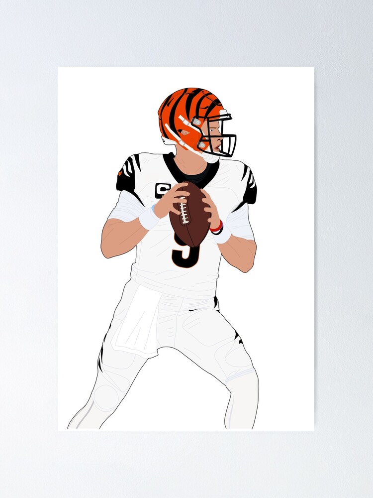 Joe Mixon Cincinnati Bengals Football White Jersey Poster Man 