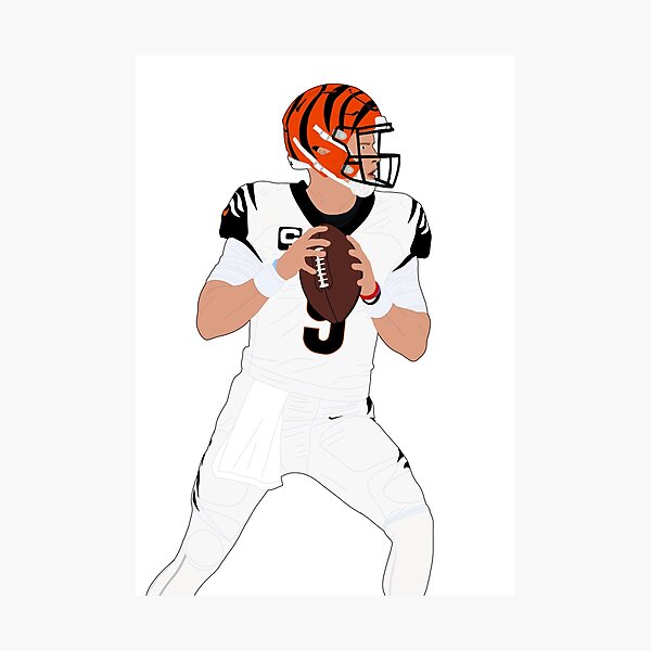 Mimalartlei Cincinnati City Bengals Joe Burrows Poster American Football  Stars Canvas Wall Art Print Pattern Artwork Decor Living Room Bedroom Decor