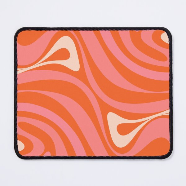 Item preview, New Groove Retro Swirl Abstract Pink Orange Cream designed and sold by kierkegaard.