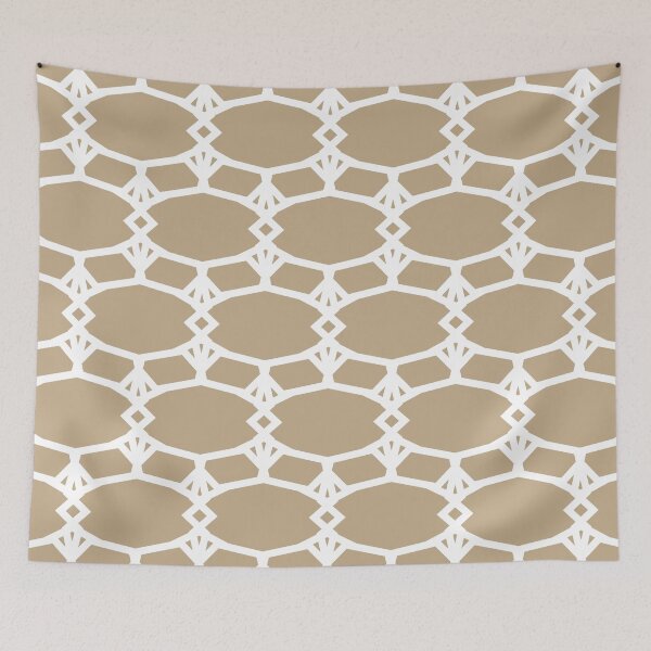 Aperçu de l'œuvre Tan and White Ornamental Shape Pattern 5 Pairs HGTV 2022 Trending Color Whole Wheat HGSW2186 - Colour Trends - Hue - Shade créée et vendue par ColorOfTheYears.