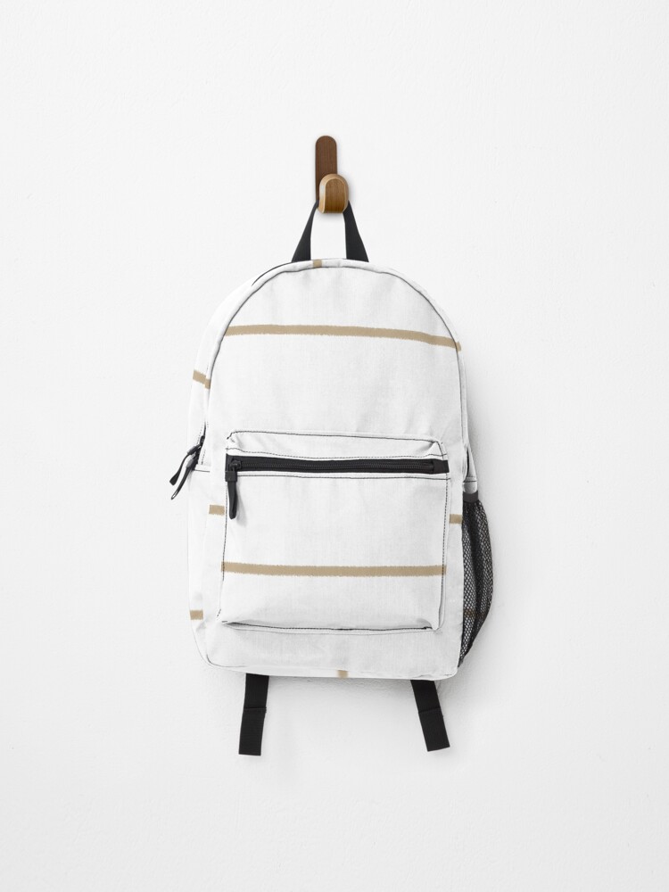 Thumbnail 1 von 3, Rucksack, Tan and White Horizontal Thin Stripe Pattern Pairs HGTV 2022 Trending Color Whole Wheat HGSW2186 - Colour Trends - Hue - Shade designt und verkauft von ColorOfTheYears.
