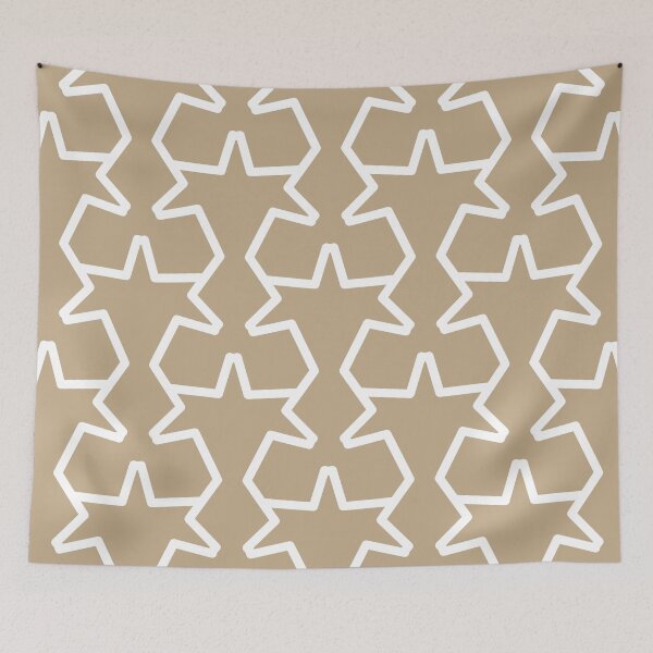 Aperçu de l'œuvre Tan and White Tessellation Line Pattern 15 Pairs HGTV 2022 Trending Color Whole Wheat HGSW2186 - Colour Trends - Hue - Shade créée et vendue par ColorOfTheYears.