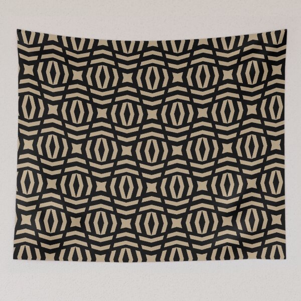 Aperçu de l'œuvre Black and Tan Tessellation Line Pattern 26 Pairs HGTV 2022 Trending Color Whole Wheat HGSW2186 - Colour Trends - Hue - Shade créée et vendue par ColorOfTheYears.