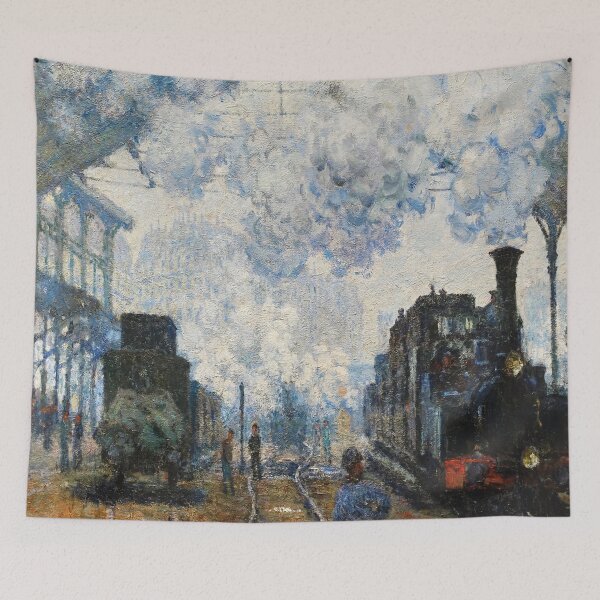 Item preview, Impressionist Art Arrival of the Normandy Train (1877) by Claude Monet designed and sold by Designedbysm.