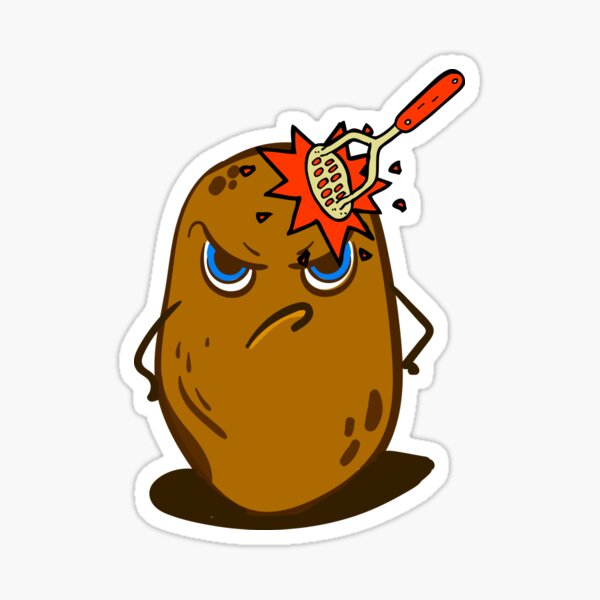 Angry Cute Spud Potato Sticker