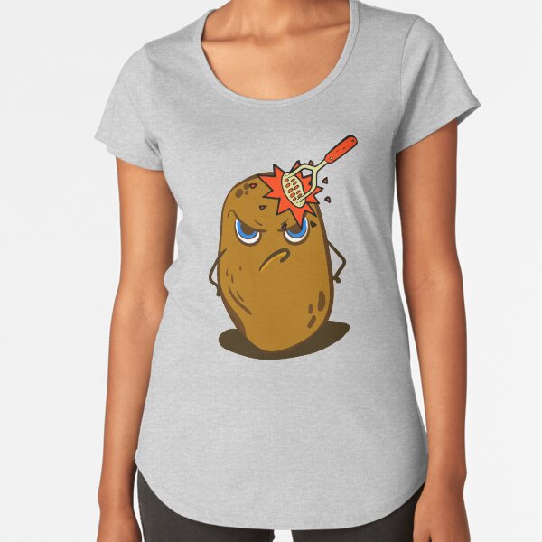Angry Cute Spud Potato Premium Scoop T-Shirt