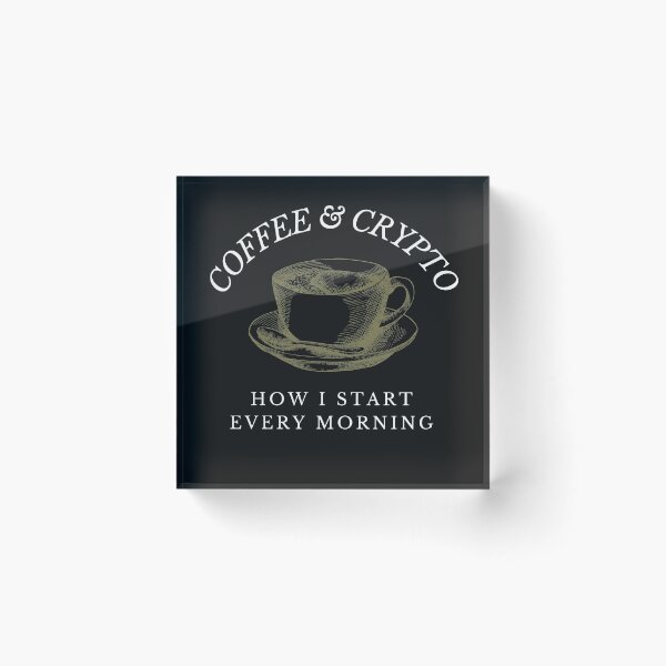 Item preview, Coffee and Crypto Cryptocurrency Design designed and sold by Funny-Tees4U.