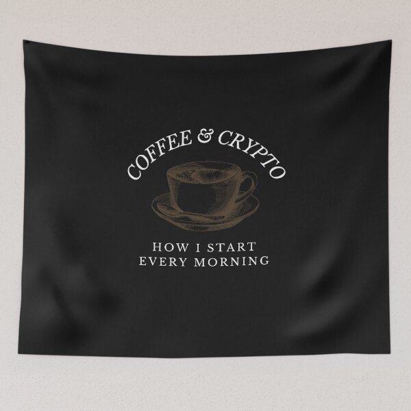 Item preview, Coffee and Crypto Cryptocurrency Design designed and sold by Funny-Tees4U.