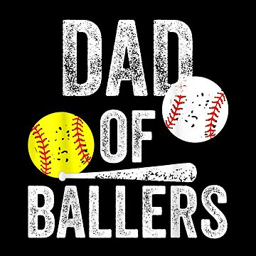 Dad Of Ballers Shirt Funny Baseball Softball Gift From Son Women's V-Neck T- Shirt 