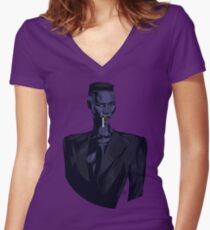 Grace Jones 1 Women's Fitted V-Neck T-Shirt