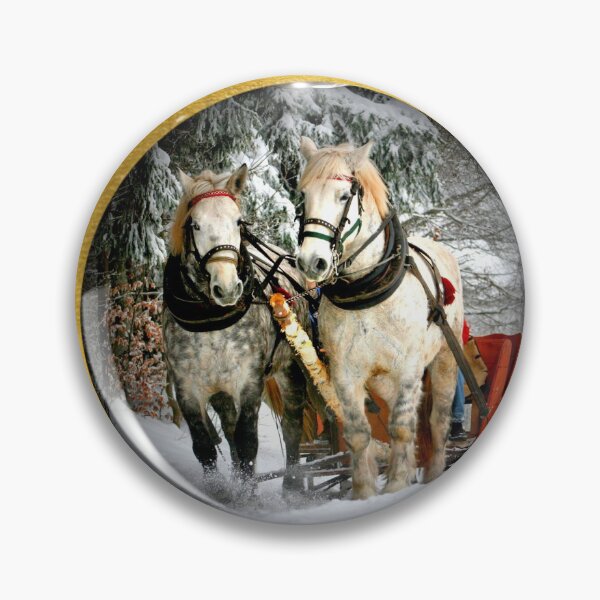 Item preview, Christmas Sleigh Draught Horses designed and sold by artistoutfitter.