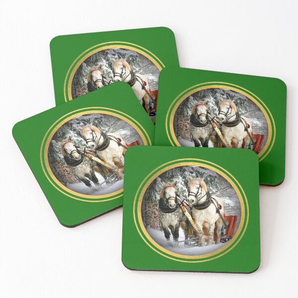 Item preview, Christmas Sleigh Draught Horses designed and sold by artistoutfitter.