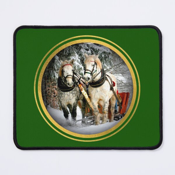 Item preview, Christmas Sleigh Draught Horses designed and sold by artistoutfitter.