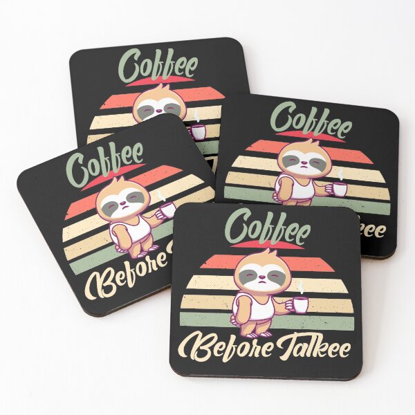 Item preview, Coffee before talkee vintage sloth - funny coffee day designed and sold by Designs Of all kinds.
