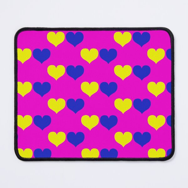 Item preview, Down Syndrome Blue And Yellow Awareness Hearts Pink Background designed and sold by KTCreativeSide.