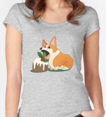 Christmas Corgi Fitted Scoop T-Shirt