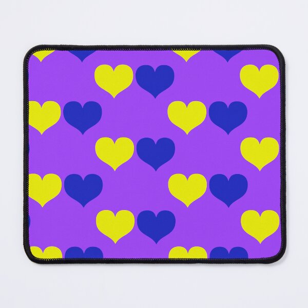 Item preview, Down Syndrome Blue And Yellow Awareness Hearts Purple Background designed and sold by KTCreativeSide.