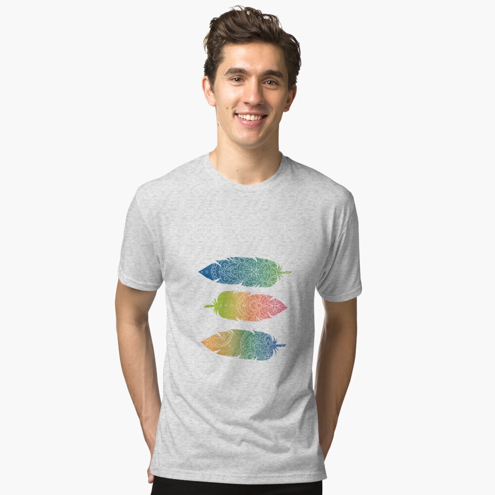 Vista previa del artículo con la obra «Camiseta de tejido mixto», diseñado y vendido por weloveboho.