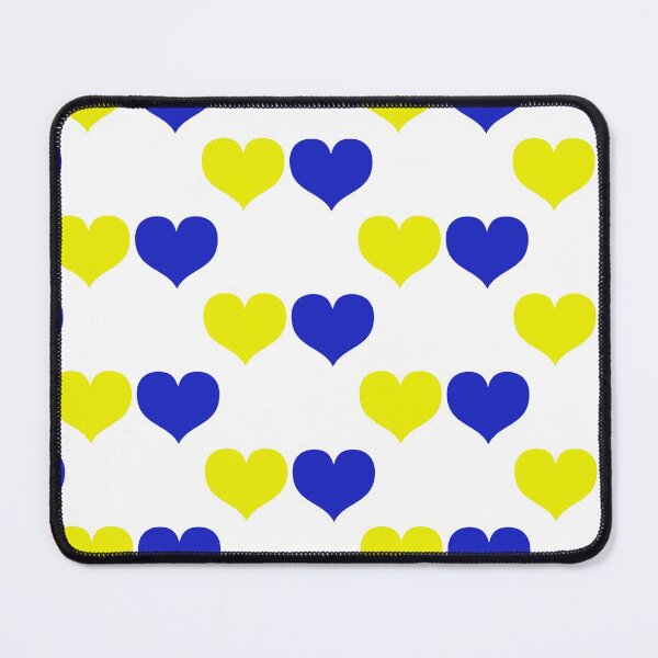 Item preview, Down Syndrome Blue And Yellow Awareness Hearts White Background designed and sold by KTCreativeSide.