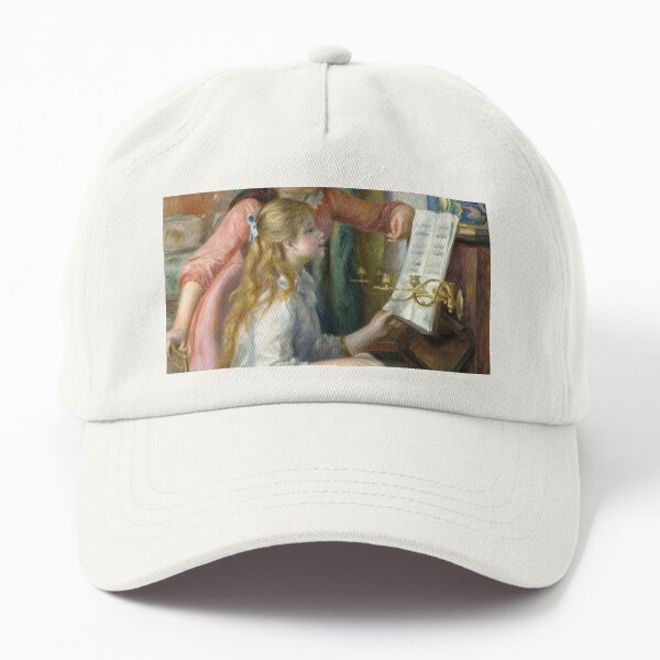 Two Young Girls at the Piano painting Dad Hat